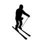 スキー スキー 滑る,スキー,ウィンター,冬,スポーツ,運動,人,人物,全身,着地のシルエット素材