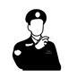 警察官 警察官 人物,人,上半身,警察官,DJポリス,マイク,トランシーバー,話す,police,policemanのシルエット素材