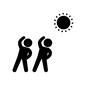 ラジオ体操 ラジオ体操 2人,ラジオ体操,体操,運動,準備運動,人物,太陽,ピクトグラム,全身,夏のシルエット素材
