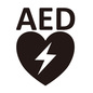 AEDマーク AEDマーク aed,自動体外式除細動器,一次救命処置,医療,医療機器,電気ショック,設置場所,心臓,ハート,地図記号のシルエット素材