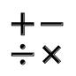 記号 記号,プラス,マイナス,割る,掛ける,数学,数式,授業,学校,計算のシルエット素材