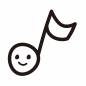 笑顔の音符 音符,韓国風,音楽,リズム,八分音符,楽譜,歌,にっこり,表情,笑顔のシルエット素材