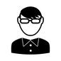 九一分け 九一分け 男,男性,おとこ,男の子,ボーイ,人,ポーズ,格好,上半身,服装のシルエット素材