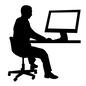 内勤 内勤 内勤,社内,室内,オフィスワーカー,会社員,仕事,パソコン,事務,営業,経理のシルエット素材