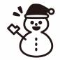 クリスマス(片手あげる雪だるま) クリスマス(片手あげる雪だるま) クリスマス,雪だるま,片手,あげる,挨拶,ポンポン帽子,三角帽子,かぶる,手袋,目のシルエット素材