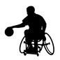 車いすバスケットボール 車いすバスケットボール ドリブル,車いすバスケットボール,バスケットボール,ボール,バスケ,車いす,人物,人,1人,パラスポーツのシルエット素材