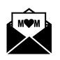 メッセージカード メッセージカード 手紙,メッセージカード,カード,封筒,mom,ハート,ハートマーク,気持ち,感謝,開くのシルエット素材
