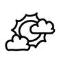天気 天気 天気,雲,太陽,晴れ,晴れ間,曇り,くもり,梅雨,空模様,天気予報のシルエット素材