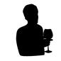 乾杯する男性 乾杯する男性 人物,人,男性,男の人,男,横顔,横向き,グラス,ワイングラス,乾杯のシルエット素材