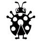 てんとう虫 てんとう虫 てんとう虫,テントウ虫,てんとうむし,昆虫,虫,むし,ムシ,可愛い,キャラクター,ポップのシルエット素材