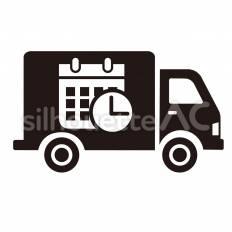 配送　日時指定 日時指定,時間指定,トラックのシルエット素材