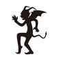 悪魔 悪魔,全身,横向き,羽,羽根,しっぽ,角,走る,三角,歩くのシルエット素材