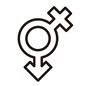 ジェンダーレス ジェンダーシンボル,シンボル,性別記号,トランスジェンダー,トランスジェンダーシンボル,記号,合体記号,LGBTQ,ジェンダーレス,アイコンのシルエット素材