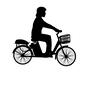 自転車 自転車 人,人物,運転,乗る,自転車,サイクリング,買い物,外出,お出かけ,横向きのシルエット素材