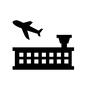 空港 空港 管制塔,離陸,飛び立つ,乗り物,旅客機,1機,飛ぶ,フライト,旅行,トラベルのシルエット素材