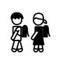 小学生 小学生 小学生,男の子,女の子,横向き,ランドセル,通学,登校,歩く,入学,学校のシルエット素材