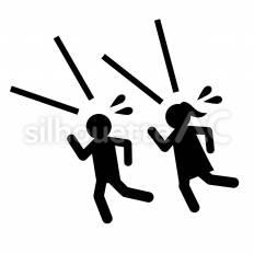 助けを求めて逃げる人 逃げる,走る,助けのシルエット素材