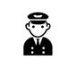 パイロット パイロット 上半身,人,人物,男,男性,警察官,パイロット,操縦士,制服,制帽のシルエット素材
