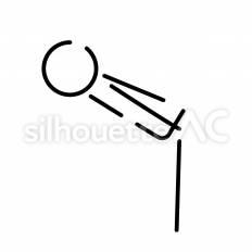 お辞儀をする　男性　横向き ピクトグラム,ピクトサイン,アイコンのシルエット素材