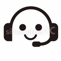 コミュニケーション　オペレーター オペレーター,ヘッドセット,サポートのシルエット素材