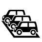 駐車場 駐車場 車,乗り物,自動車,自家用車,並ぶ,3台,線,駐車,駐車スペース,契約駐車場のシルエット素材