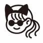 猫耳でサングラス女性 猫耳でサングラス女性 女の子,ポニーテール,サングラス,猫耳,韓国風,表情,微笑む,かわいい,太線,シンプルのシルエット素材