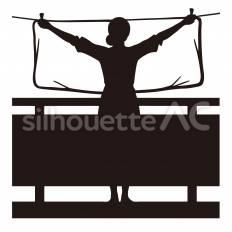 布団を干す 布団,干す,寝具のシルエット素材