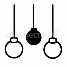 オーナメント　3種 オーナメント,丸,吊り下げのシルエット素材