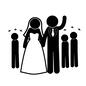 結婚式 結婚式 祝福,参列者,挙式,ウェディングドレス,ピクトグラム,人物,人,夫婦,男女,ウェディングのシルエット素材