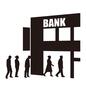 銀行 銀行 銀行,並ぶ,ソーシャルディスタンス,金融,人物,男性,女性,新しい生活様式,withコロナ,ウィズコロナのシルエット素材