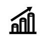 円柱グラフ 増加,上昇,円柱グラフ,矢印,棒グラフ,表,図表,数学,統計,ビジネス資料のシルエット素材