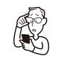 読みにくい男性 読みにくい男性 読みにくい,見えない,読めない,老眼,メガネ,困惑,困る,故障,分からない,使えないのシルエット素材