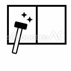 窓ガラスの掃除と防犯対策 窓,ガラス,掃除のシルエット素材