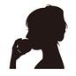丸かじり 丸かじり リンゴ,丸かじり,人,人物,横顔,かじる,女性,アップ,りんご,食材のシルエット素材