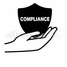 コンプライアンス 盾,手,保護のシルエット素材