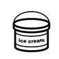 アイスクリーム アイスクリーム アイスクリーム,アイス,ice cream,持ち手,箱入り,ケース,英語,単語,バケツアイス,バケツのシルエット素材