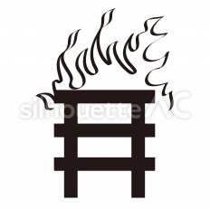 護摩焚き 護摩焚き,焚く,燃えるのシルエット素材