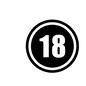 18 スポーツ,18,18番ホール,最終ホール,ゴルフ,数字,ステッカー,マークのシルエット素材