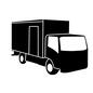 配送車 配送車 車,車輌,車両,配送車,乗り物,トラック,宅配,配達,冷凍車,冷蔵車のシルエット素材