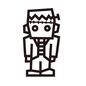 フランケン フランケン フランケン,フランケンシュタイン,ハロウィン,コミカル,線画,手書き,コスプレ,全身,立つ,正面のシルエット素材