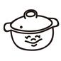 土鍋 土鍋 鍋,なべ,両手鍋,土鍋,調理道具,調理グッズ,蓋,顔,かわいい,簡単のシルエット素材