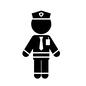 警察官 警察官 警備員,警察官,制帽,人,人物,ピクトグラム,上半身,正面,おまわりさん,警官のシルエット素材