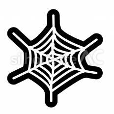 蜘蛛の巣　白抜き 蜘蛛の巣,糸,放射状のシルエット素材