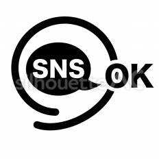 SNS投稿OK sns,許可,案内のシルエット素材