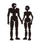 ロボット ロボット,AIロボット,人型ロボット,全身,立つ,二足歩行,手をつなぐ,テクノロジー,頭脳,カップルのシルエット素材