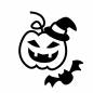 ハロウィンかぼちゃ　こうもり ジャックオランタン,かぼちゃ,野菜,実,顔,彫刻,正面,こうもり,1個,1匹のシルエット素材