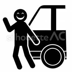 不審なドライバーに声をかけられる人 車,ドライバー,危険のシルエット素材