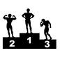 表彰台 表彰台 表彰台,表彰,表彰式,1位,2位,3位,人,人物,男性,3人のシルエット素材
