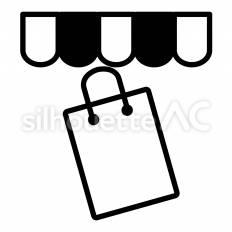 売店　ショップバッグ ショップ,バッグ,店舗のシルエット素材