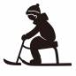 スノーレーサー スノーレーサー 男性,スノーレーサー,ソリ,横向き,ニット帽子,座る,雪遊び,遊ぶ,ゲレンデ,防寒のシルエット素材